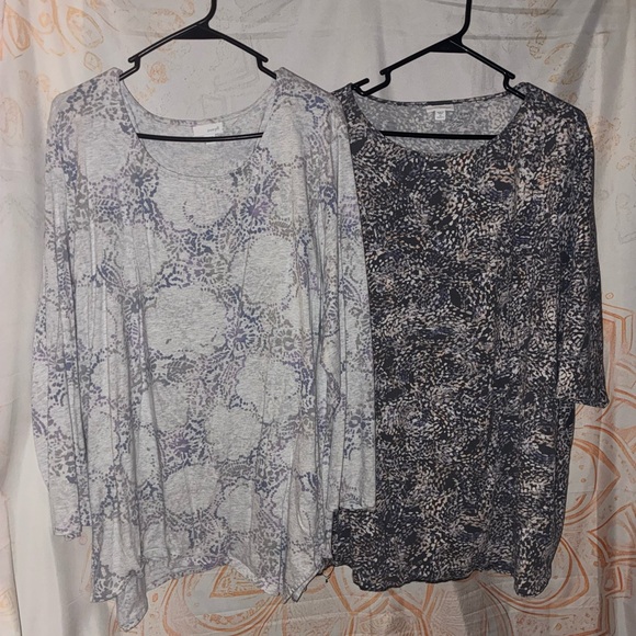 J. Jill Tops - J. Jill Bundle of Floral Patterned Women's Tops - Gray and Blue